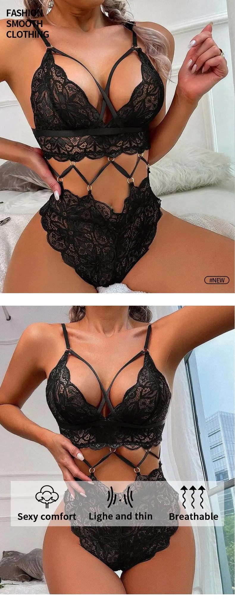 High Quality Sexy Bra and Panties Set Hollow out Lace Mature Women Sexy Lingerie